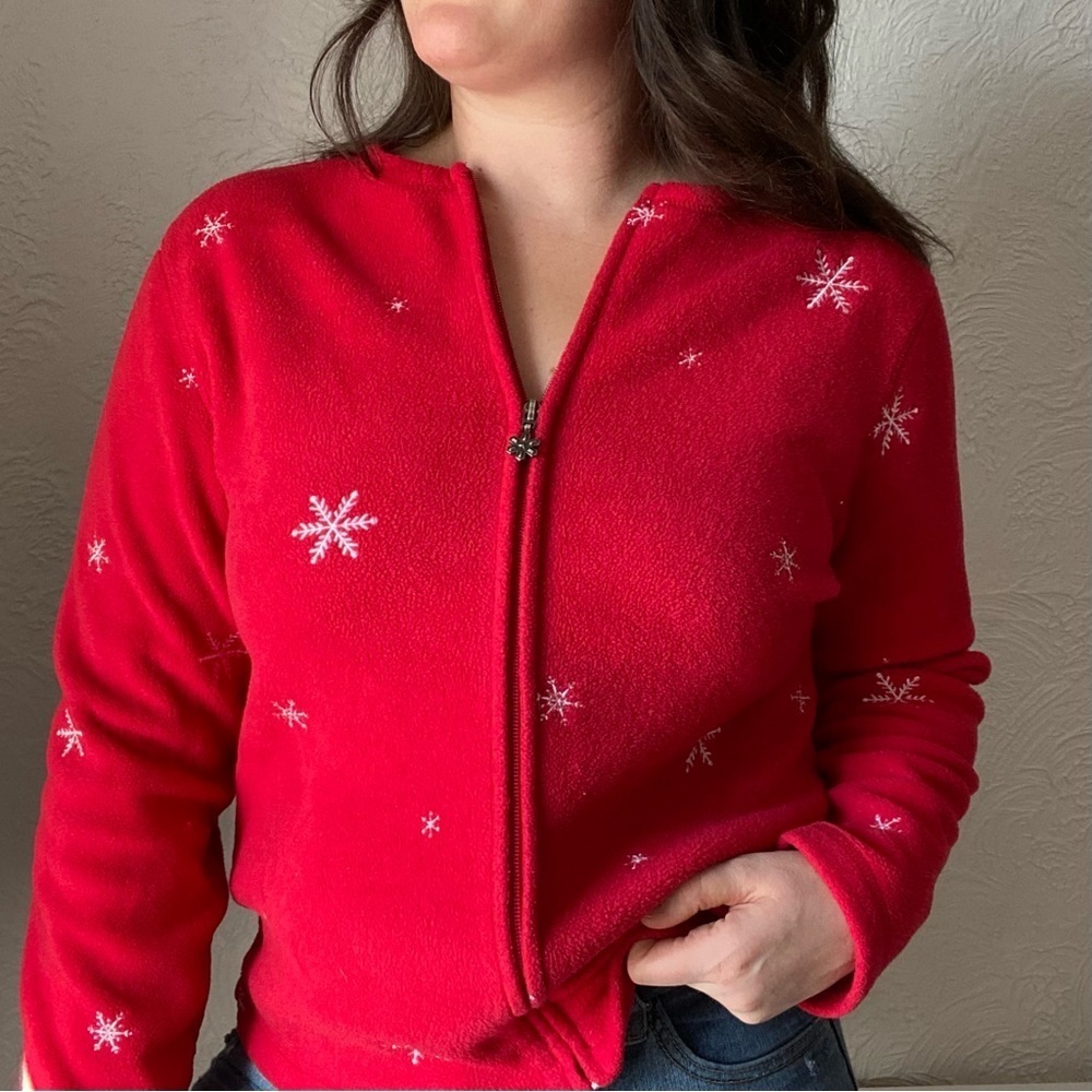 Christmas Fleece Zip Up Sweater